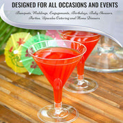 6 oz. Clear Disposable Plastic Martini Glasses Illustration | Smarty Had A Party
