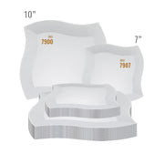 White Wave Plastic Dinnerware Value Set Sizes | Smarty Had A Party
