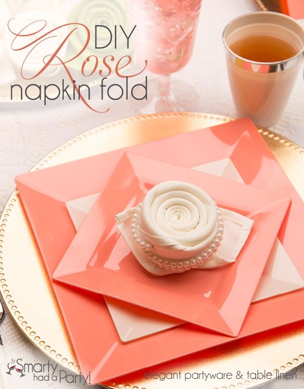 DIY Rose Napkin Fold