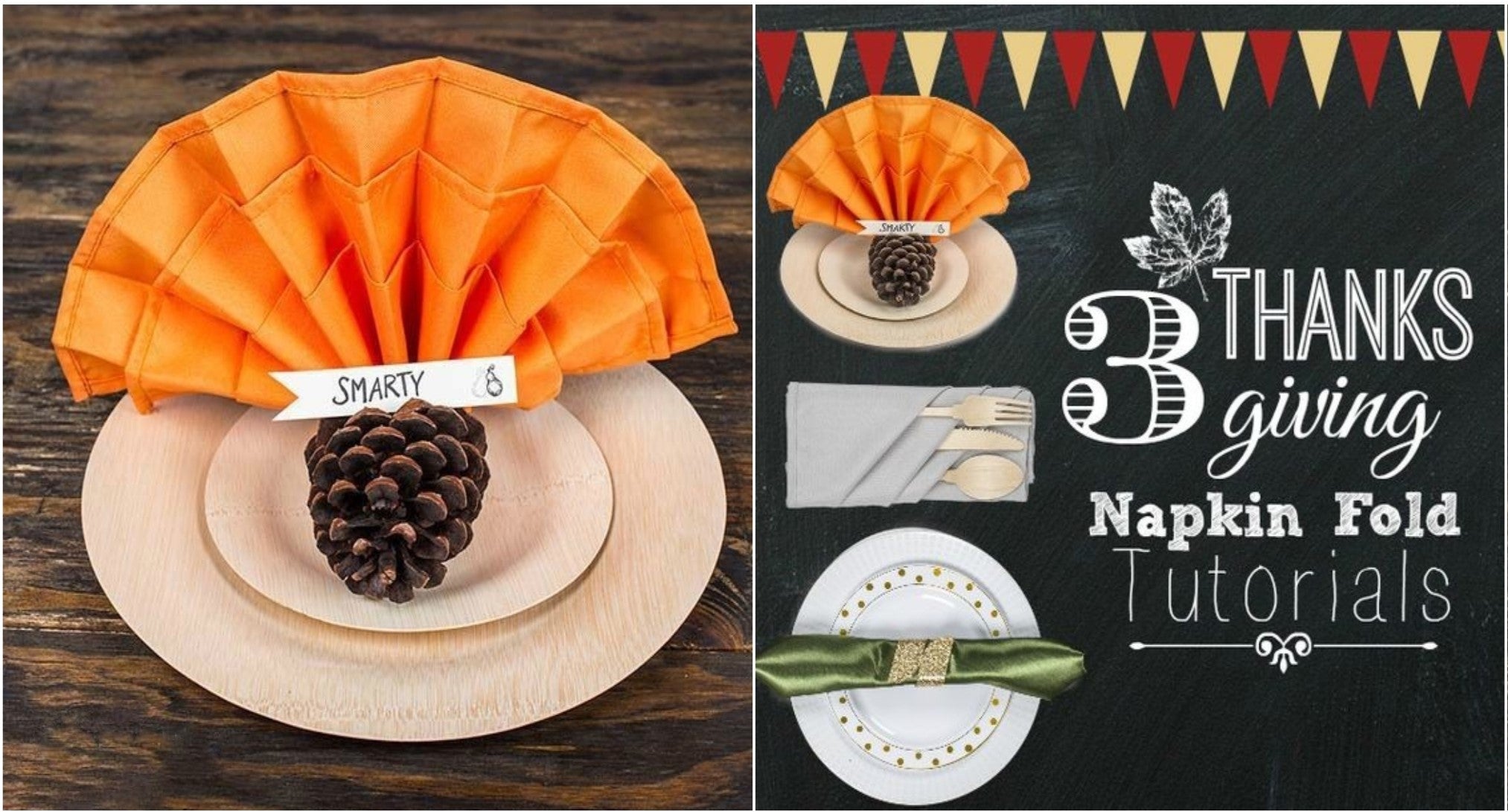 Thanksgiving Turkey Napkin Fold Tutorial
