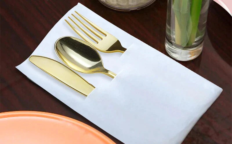 How to Wrap Silverware in Paper Napkins?