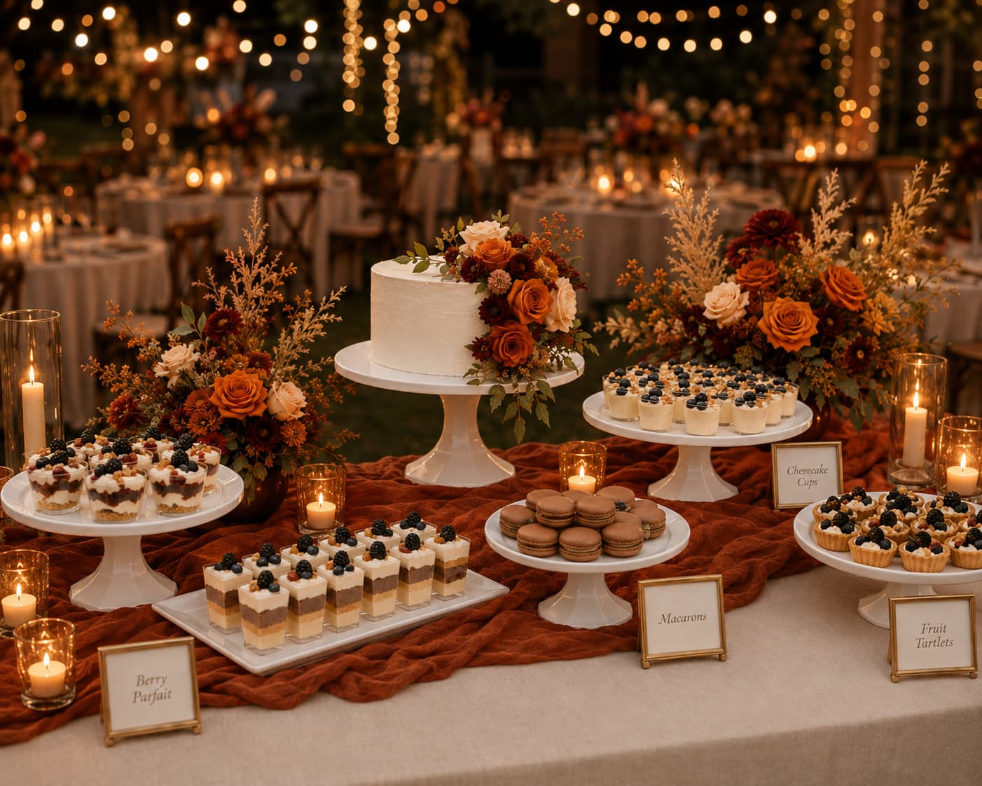 Autumn Wedding Dessert Table Decor