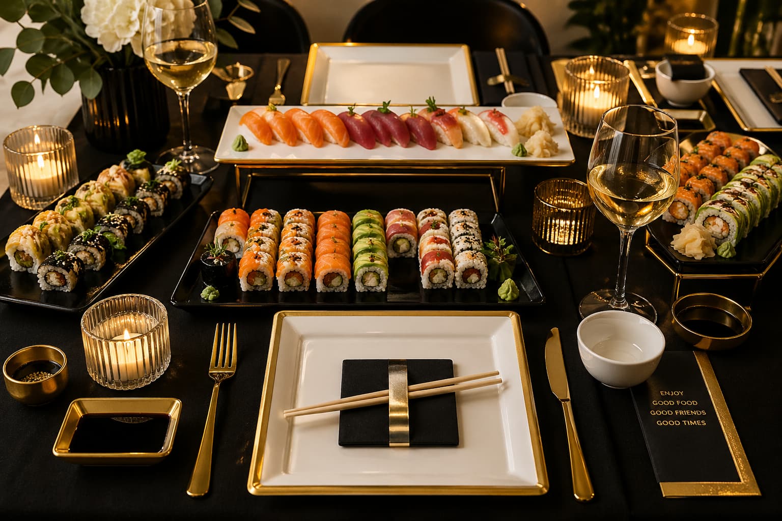 how to serve sushi at home elegant table setup