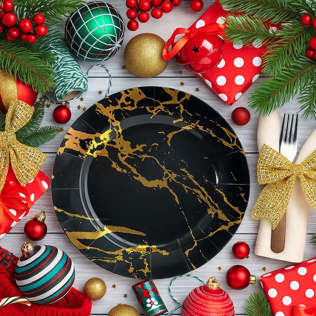 plastic christmas plates