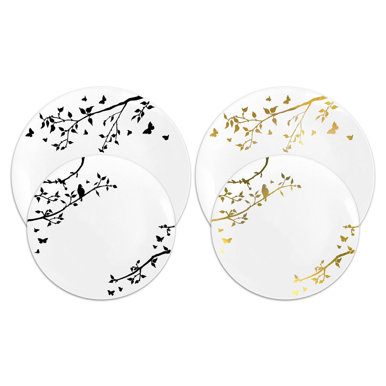 Floral Collection Plastic Dinnerware Party Plates