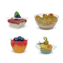 Clear Plastic Serving Bowls (Set of 4) Medium Disposable Candy