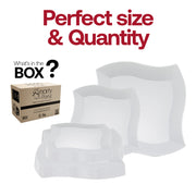 10-inch square dinner plate featuring a wavy rim, perfect for presenting main courses