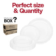 10.25-inch clear dinner plate, featuring a vintage round design for an elegant presentation