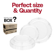 10.25-inch clear dinner plate with an elegant silver vintage rim, designed for formal dining