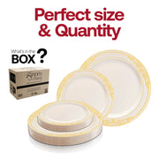 10.25-inch dinner plate with a sophisticated gold harmony rim, designed for serving main dishes in a graceful manner