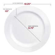 10.25-inch round white plastic dinner plates