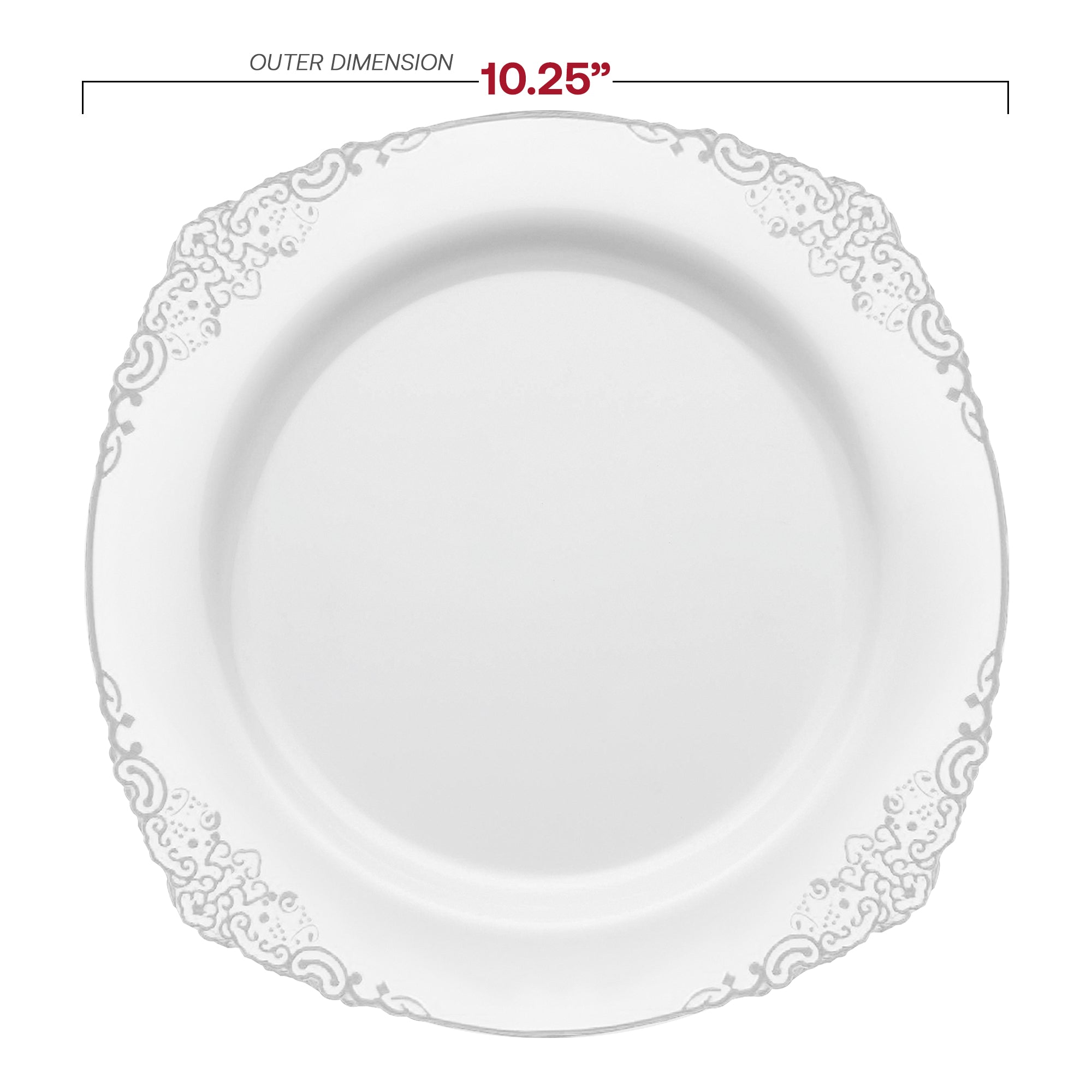 Boston International Fancy Cake Paper Plates - 10.5 Inch Dinner Plates 8-Pack Lavender
