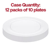 10.25" clear dinner plate serving salmon with greens at elegant dinner event