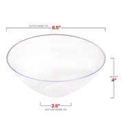 100 oz. black plastic bowls, disposable design with round edges, durable construction, set of 24