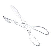 11.25-inch clear disposable plastic salad scissor tongs, perfect for serving salads, pasta, and more with ease