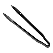 12-inch black disposable plastic serving tongs, perfect for serving a variety of foods at events and parties