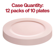 120-count pack of matte pink round plastic appetizer plates, 7.5 inches, perfect for elegant party serving