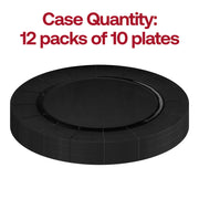 120-pack of black disposable paper charger plates, lightweight and durable with a 13-inch diameter