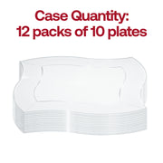 120-pack of clear disposable appetizer plates, 7-inch size, featuring a unique wave design for elegant meal presentation