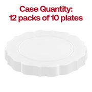 120-pack of pearl white round lotus-designed plastic dinner plates