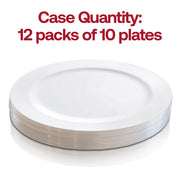 120-pack of solid white round plastic appetizer plates, 7.5-inch diameter