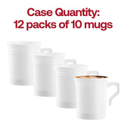 120-pack of white plastic coffee mugs, 8 oz, great for catering, parties, and office use