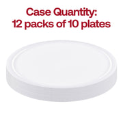 120-pack of white round disposable plates, 8.5 inches wide