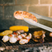 12" clear tongs were used to serve large portions at catered events.