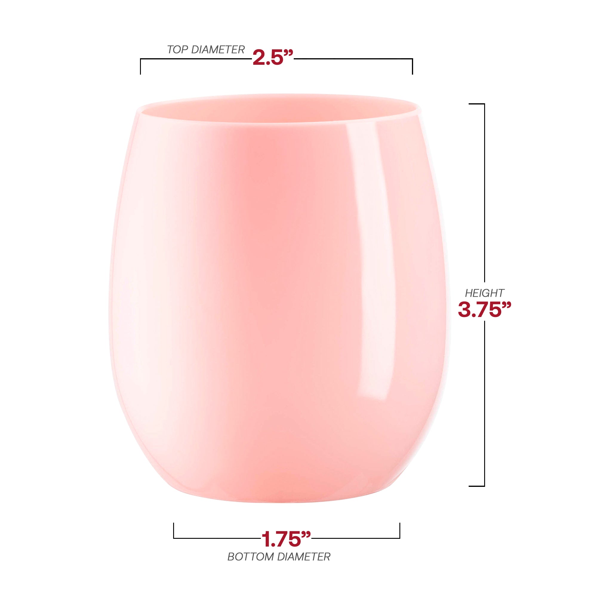 Plastic Glasses - Pink Stemless Wine Glasses | Smarty Had A Party