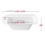 12 oz white rounded square disposable plastic soup bowls, durable and stylish
