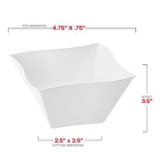 14 oz white wave plastic soup bowls, disposable and lightweight, perfect for catering or hosting large gatherings