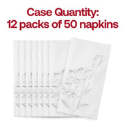 16" x 16" unfolded dinner napkins in a 600-pack, providing the ideal size and quantity for large celebrations