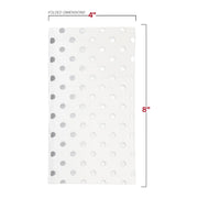 16" x 16" unfolded white paper napkins with silver dots, generously sized for meals and events