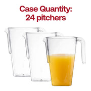 24-pack of 52 oz clear square plastic pitchers, disposable and durable, great for serving water, juice, or cocktails