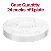 24-pack of clear plastic Seder plates with silver section dividers, 12-inch round design