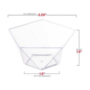 288-pack of clear star pentagon disposable dessert cups, 3.25" x 3.25", 3.5 oz capacity, perfect for individual servings of desserts.