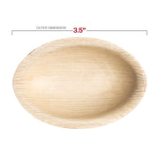 3.5-inch mini plates made from sustainable palm leaf material, eco-friendly and disposable