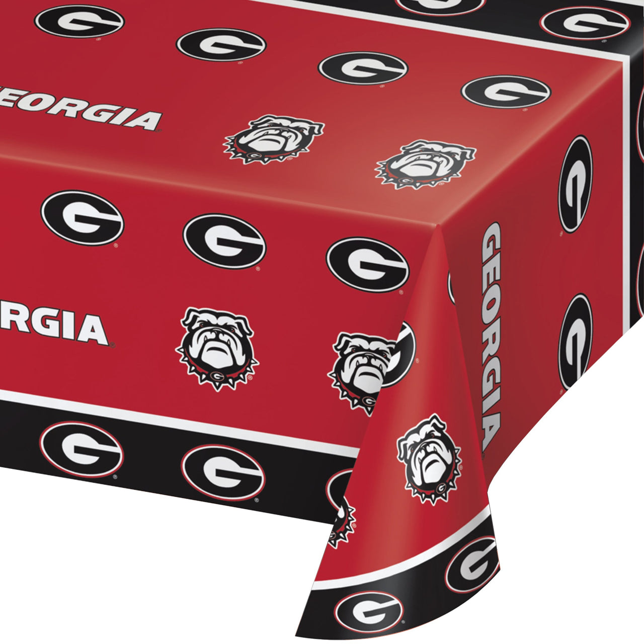 Univ of Georgia Rectangular Disposable Plastic Tablecloths (54" x 108")