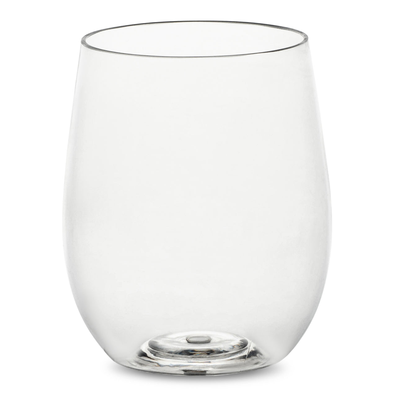 12 oz. Clear Elegant Stemless Plastic Wine Glasses