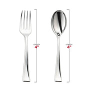 4-inch silver plastic mini flatware, disposable and durable, ideal for parties and catering, case of 960
