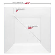 4.5-inch clear plastic pastry plates with a modern square design