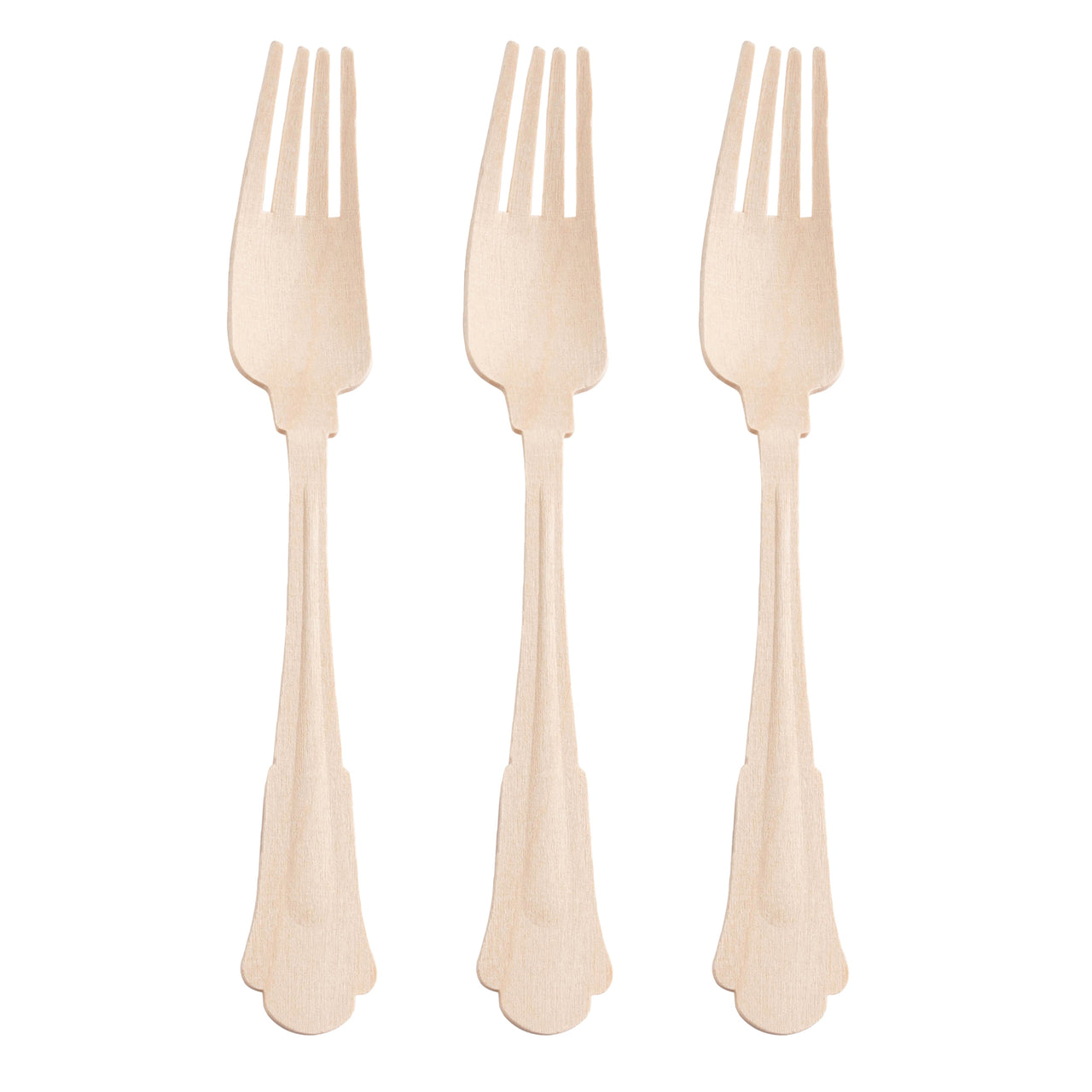 Silhouette Birch Wood Eco Friendly Disposable Dinner Forks