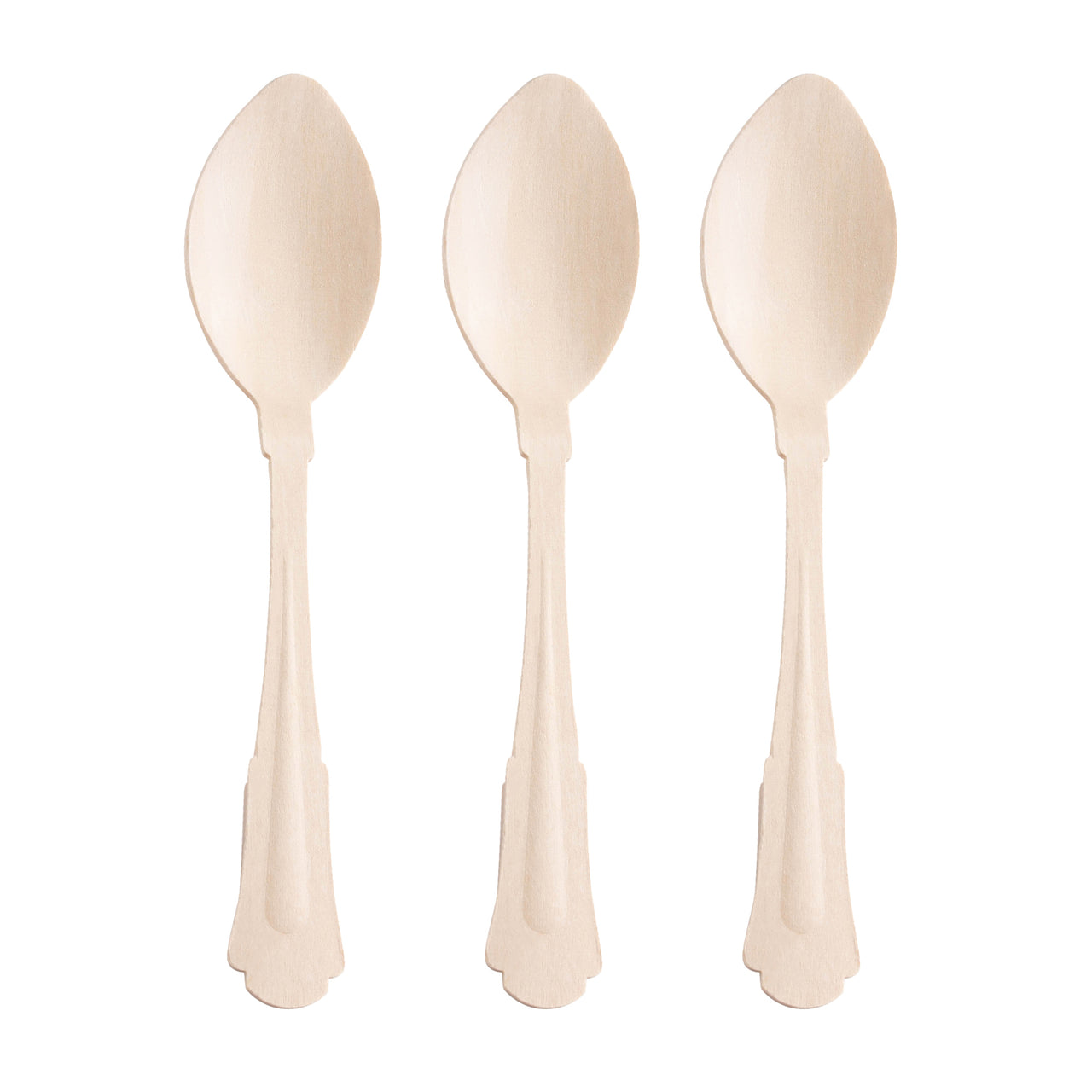 Silhouette Birch Wood Eco Friendly Disposable Dinner Spoons