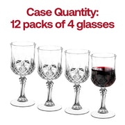 48-pack of disposable crystal cut plastic wine glasses, 8 oz capacity, perfect for events and easy cleanup