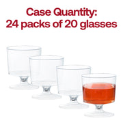 480-pack of clear round disposable plastic mini wine glasses, 2 oz capacity, ideal for serving samples, liqueurs, and small pours at parties