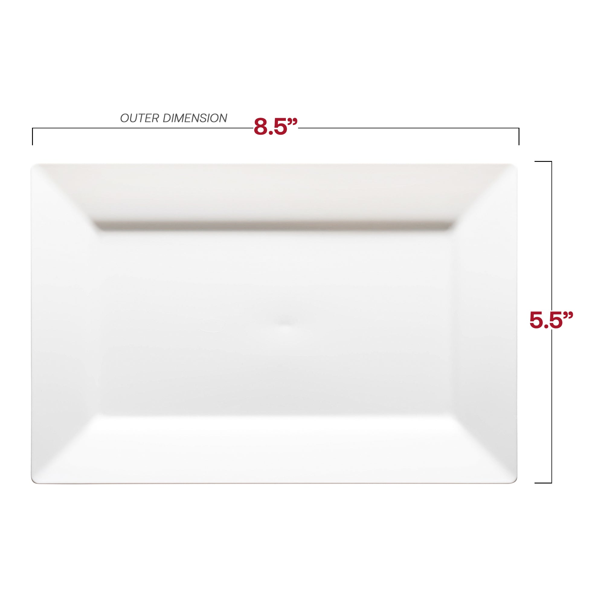 Plastic Plate - White Rectangle Dessert Plate | Smarty Had A Party