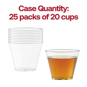 500-pack of crystal clear plastic party cups, 9 oz, great for catering, large gatherings, and office use.