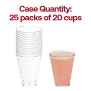 500-pack of disposable clear plastic cups with a stable square bottom and 7 oz capacity, suitable for all occasions