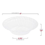 5 oz. clear plastic dessert bowls with a stylish flair edge design, 5-inch diameter, perfect for parties or casual gatherings
