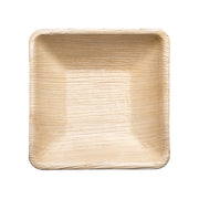 5x5 inch square palm leaf disposable soup bowls with 8 oz capacity, perfect for sustainable and stylish food service